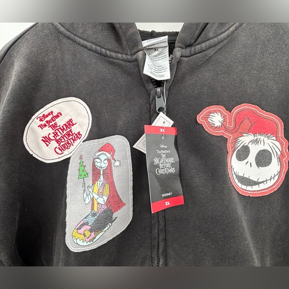 Disney Nightmare Before Christmas Multi-patch Full Zip Women's XL Hoodie NWT - Picture 2 of 11